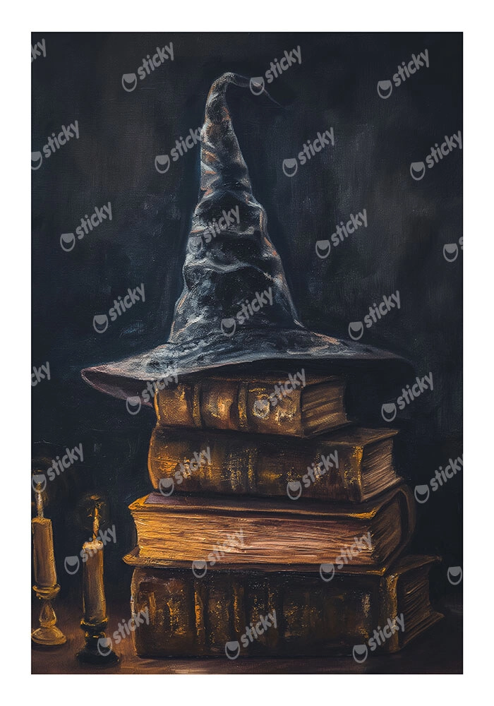 Poster VINTAGE AUTUMN HALLOWEEN BOOKS AND HAT 5