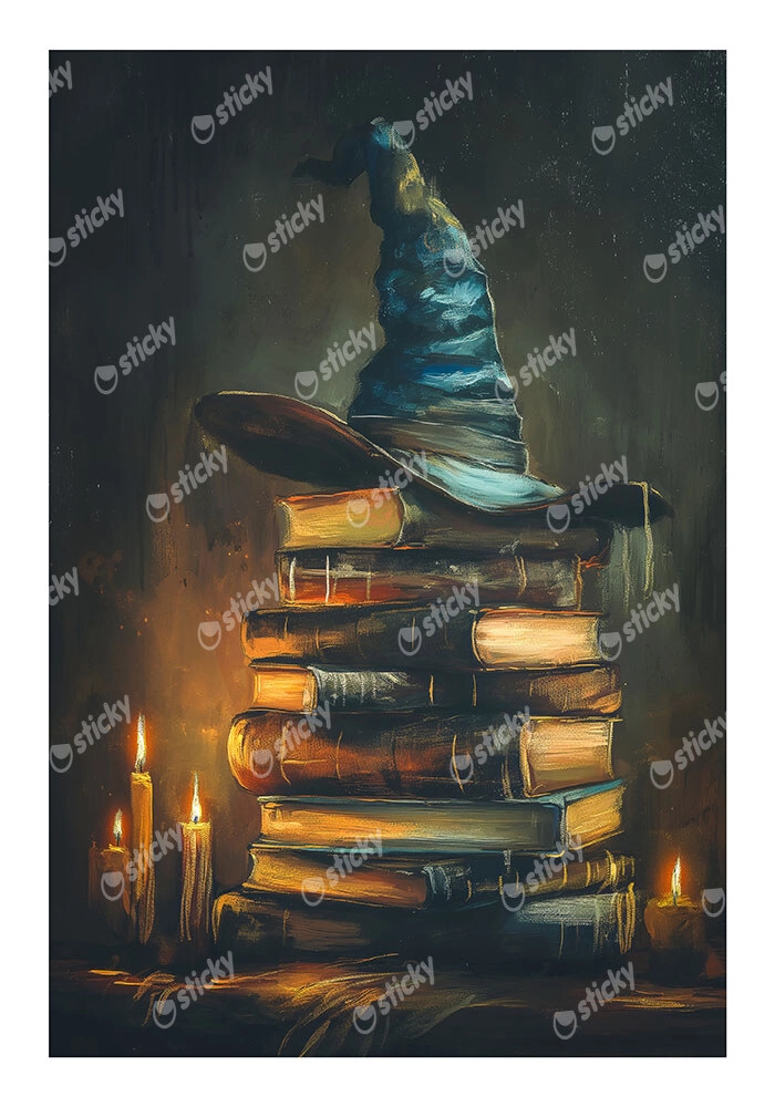 Poster VINTAGE AUTUMN HALLOWEEN BOOKS AND HAT 6