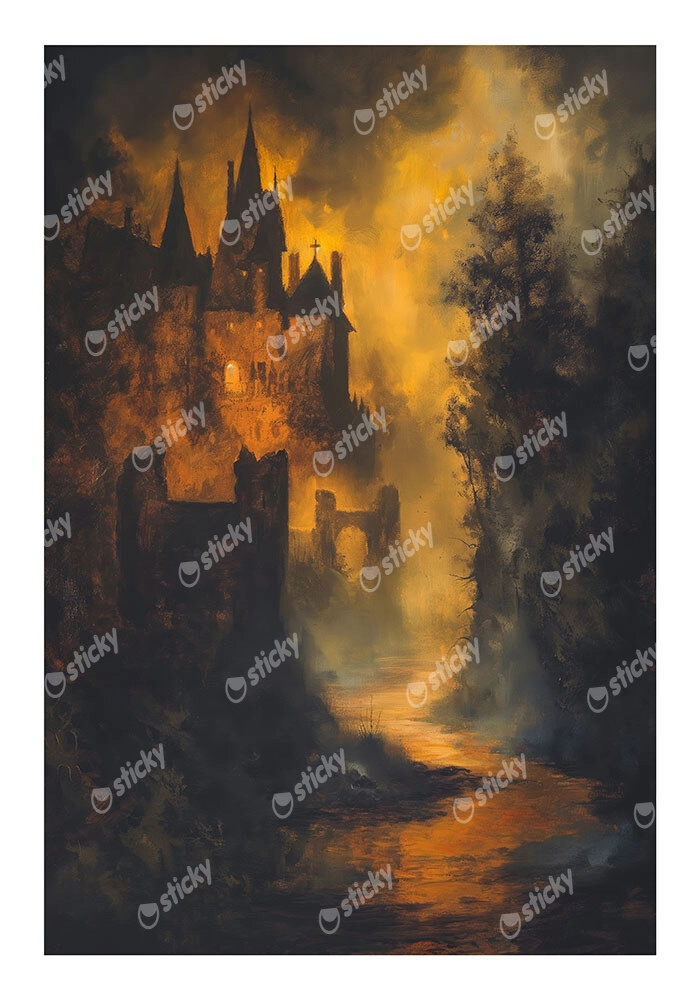 Poster VINTAGE AUTUMN HALLOWEEN DARK CASTLE 8