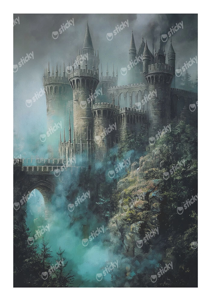 Poster VINTAGE AUTUMN HALLOWEEN DARK CASTLE 10