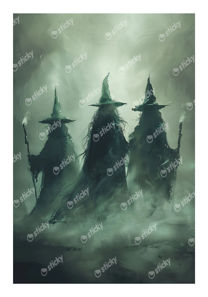 Poster VINTAGE AUTUMN HALLOWEEN DARK WIZARDS
