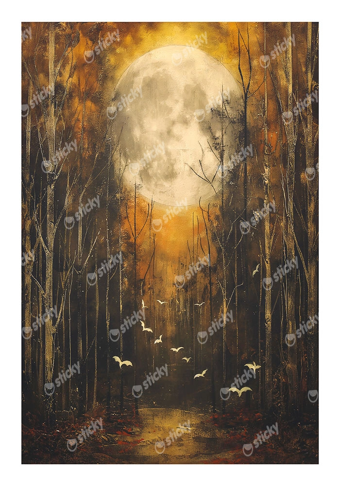 Poster VINTAGE AUTUMN HALLOWEEN MOON