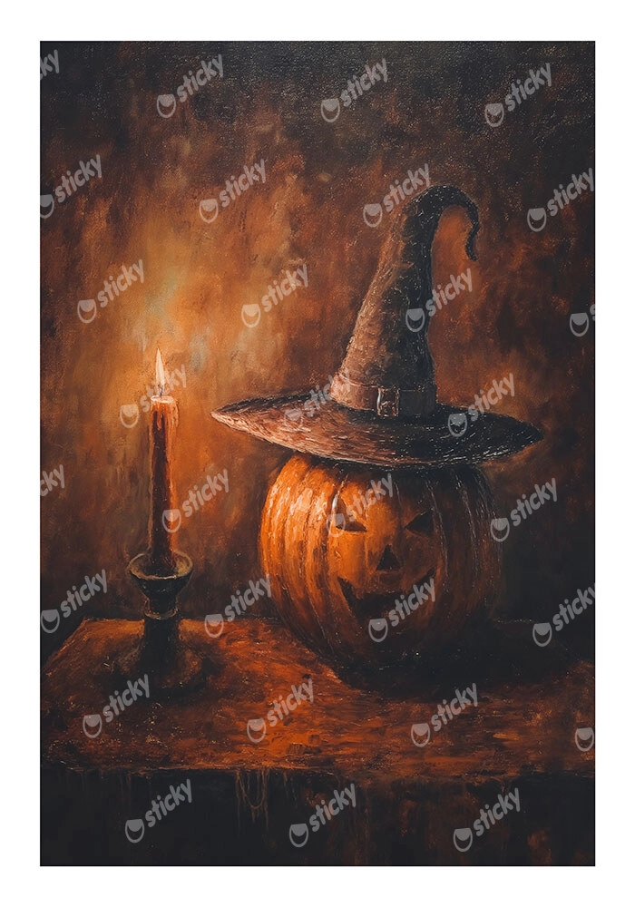 Poster VINTAGE AUTUMN HALLOWEEN PUMPKIN HAT 7