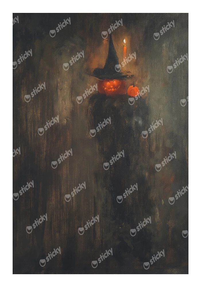 Poster VINTAGE AUTUMN HALLOWEEN PUMPKIN HAT 8