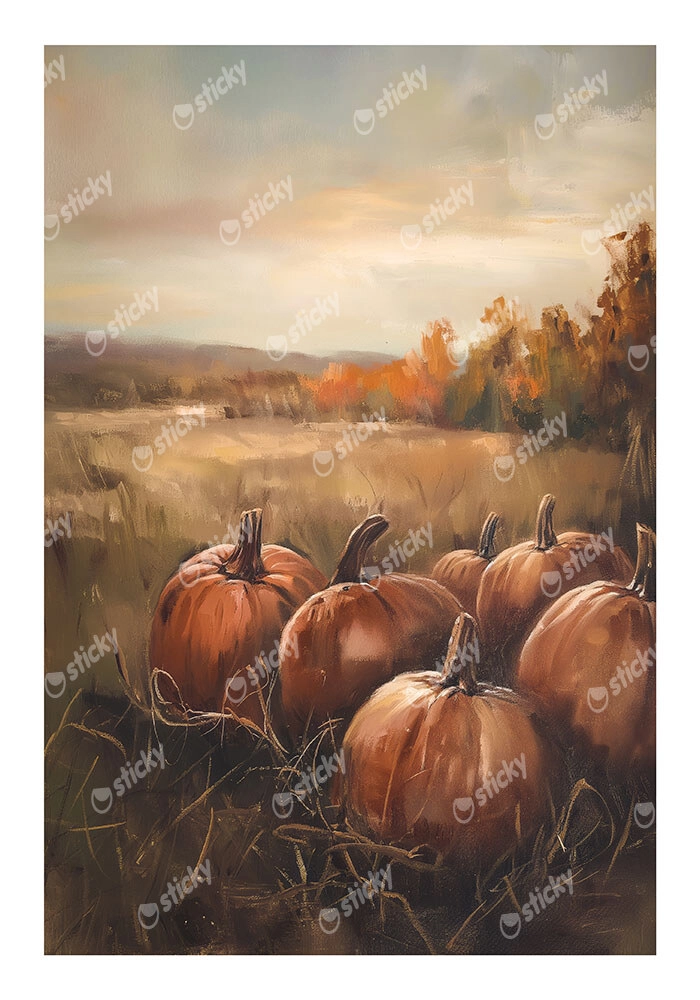 Poster VINTAGE AUTUMN HALLOWEEN PUMPKINS 8