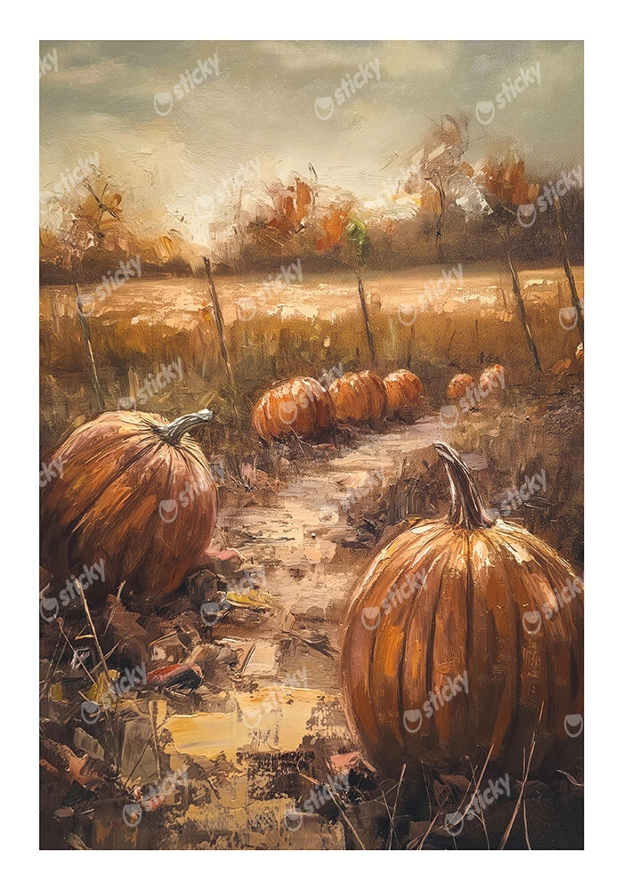 Poster VINTAGE AUTUMN HALLOWEEN PUMPKINS 9