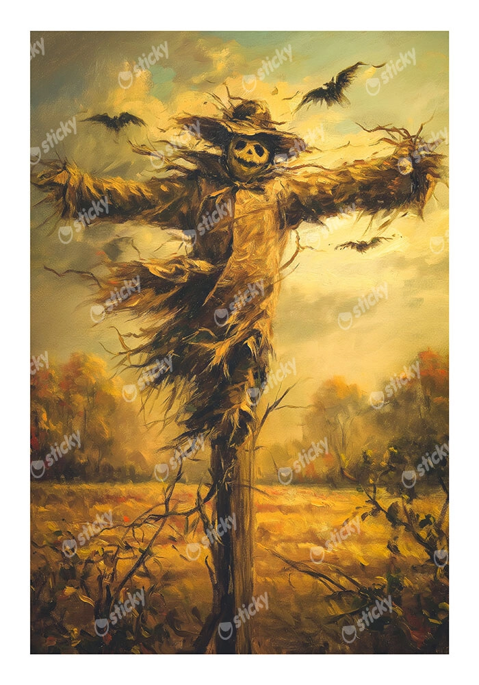 Poster VINTAGE AUTUMN HALLOWEEN SCARECROW