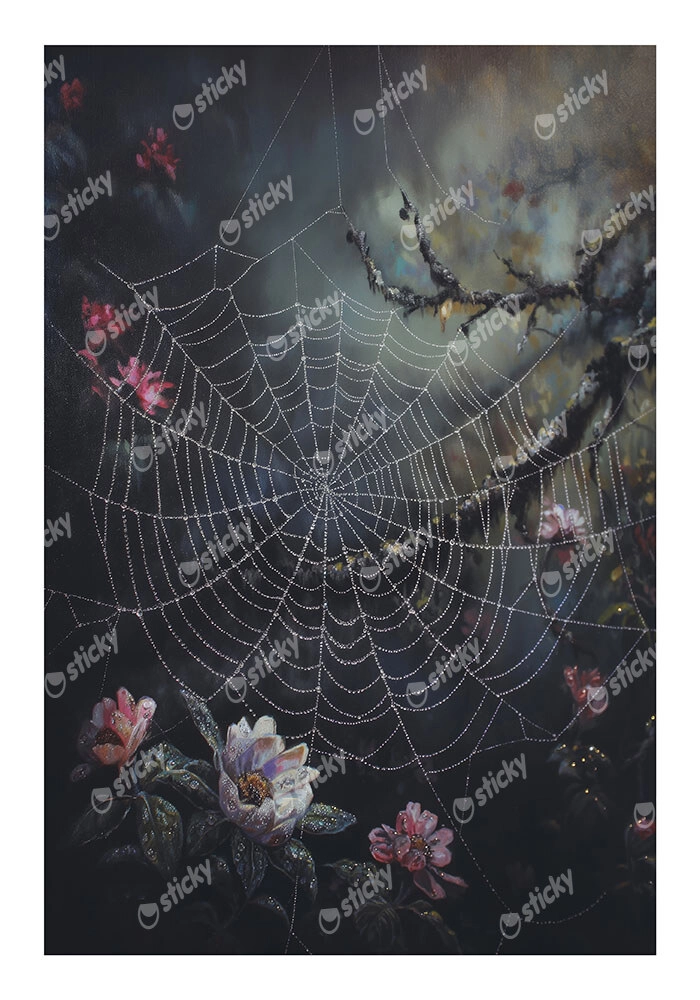 Poster VINTAGE AUTUMN SPIDER WEB 5