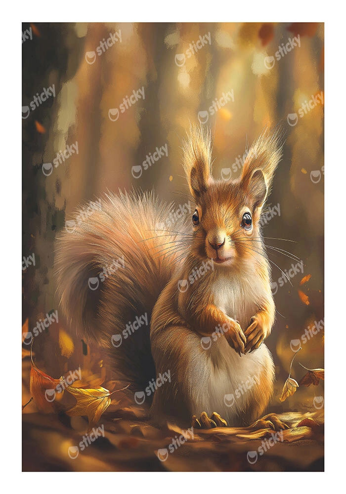 Poster VINTAGE AUTUMN SQUIRREL 6