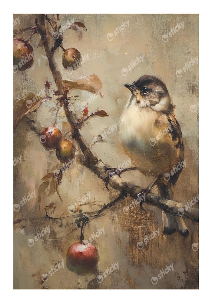 Poster VINTAGE AUTUMN BIRD 4