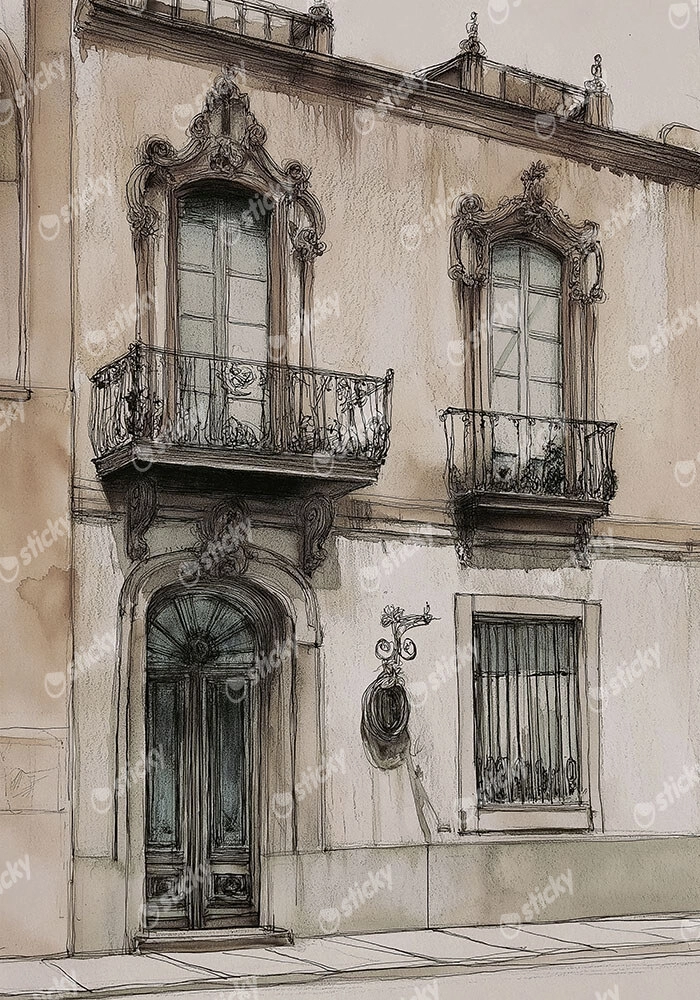 Πίνακας σε Καμβά ANTIQUE VINTAGE HOUSE