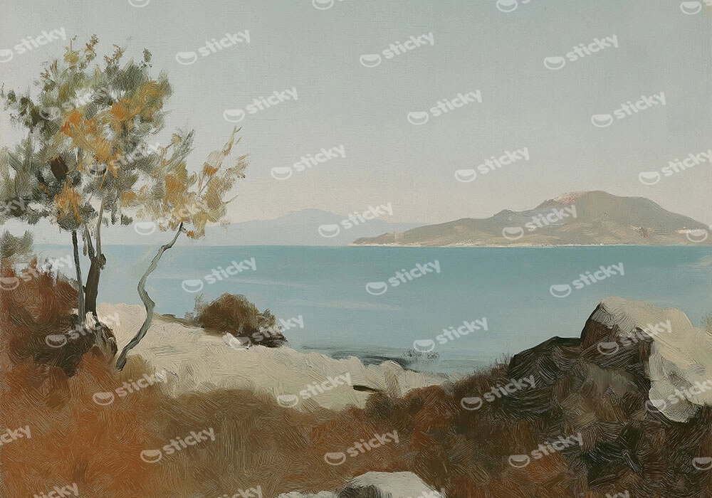 Πίνακας σε Καμβά ANTIQUE VINTAGE TREE NEAR THE SEA