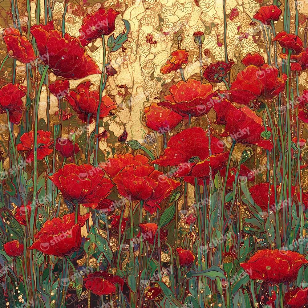 Πίνακας σε Καμβά POPPIES FIELD