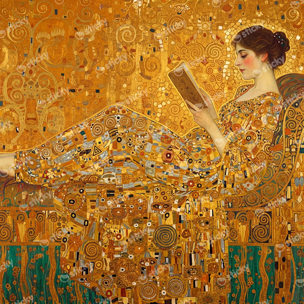 Πίνακας σε Καμβά WOMAN READING BOOK