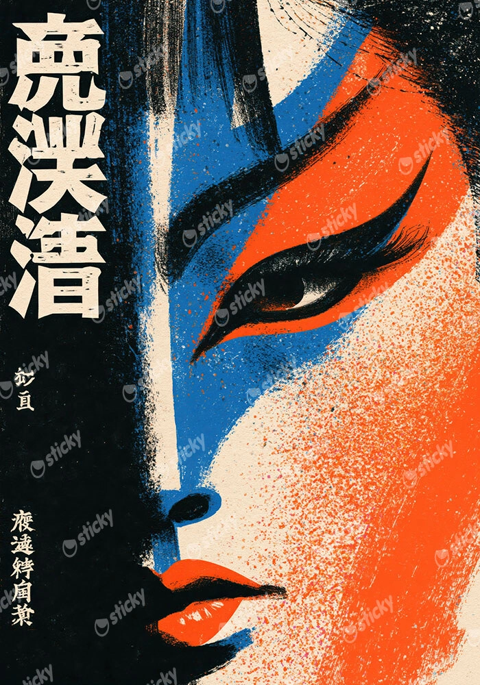 Πίνακας σε Καμβά JAPANESE FACE 4