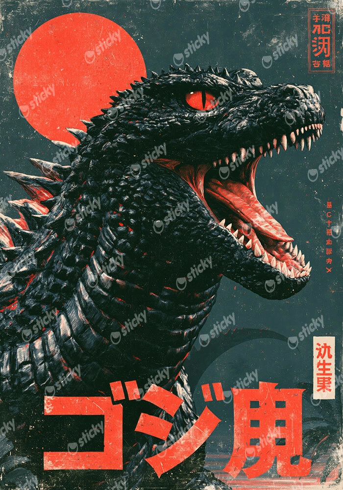 Πίνακας σε Καμβά JAPANESE GODZILLA 5