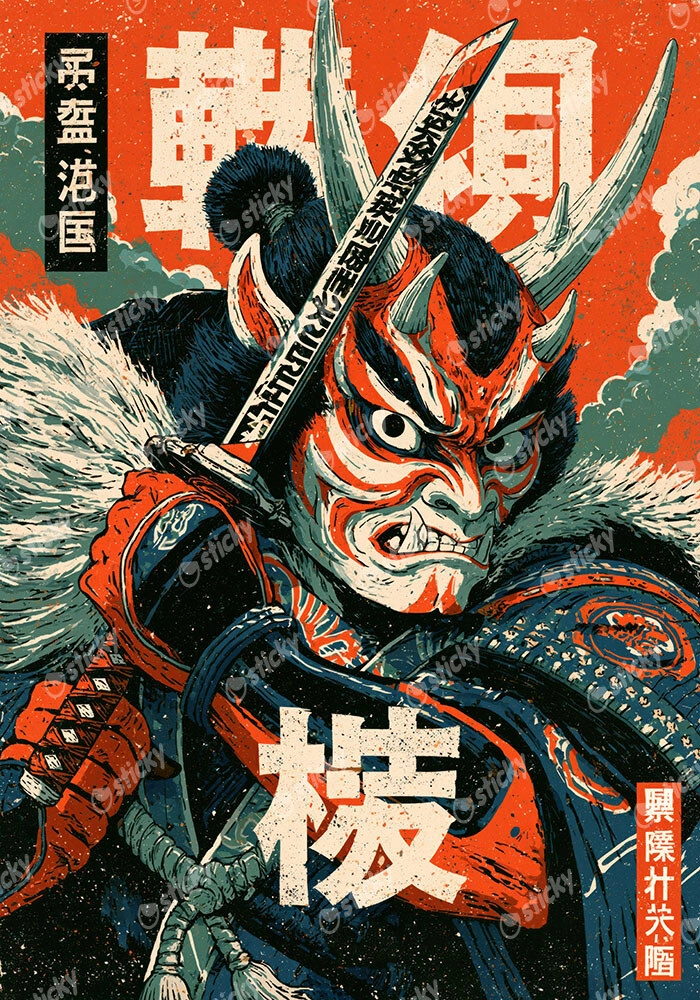 Πίνακας σε Καμβά JAPANESE ONI DEMON