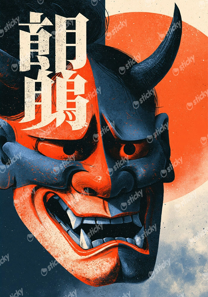 Πίνακας σε Καμβά JAPANESE ONI MASK 2