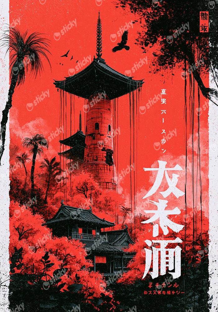 Πίνακας σε Καμβά JAPANESE PAGODA