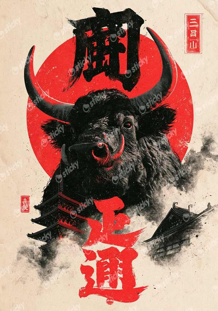 Πίνακας σε Καμβά JAPANESE BULL