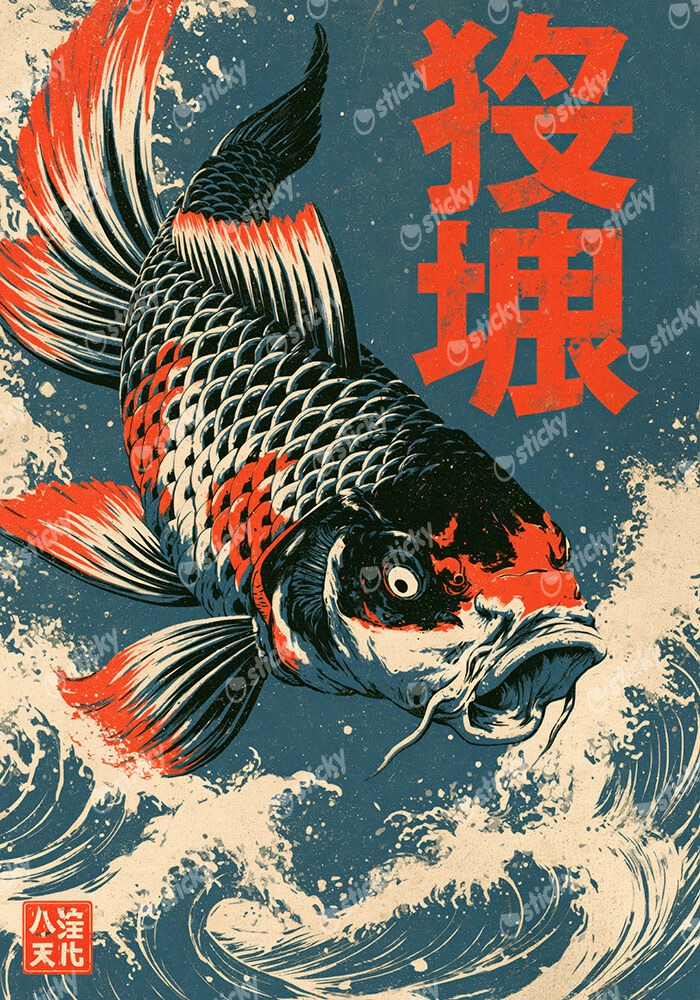 Πίνακας σε Καμβά JAPANESE KOI 2