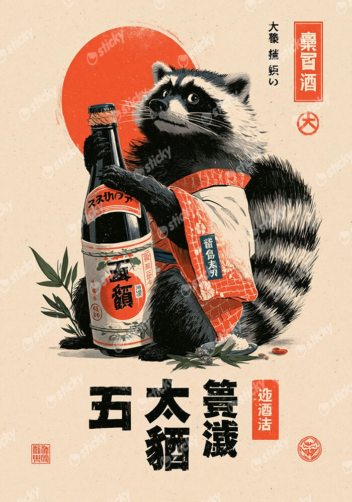 Πίνακας σε Καμβά JAPANESE DRINKING SAKE 2