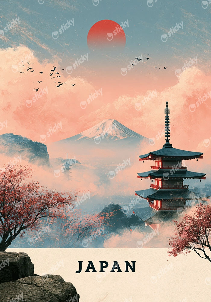 Πίνακας σε Καμβά JAPANESE PAGODA 7