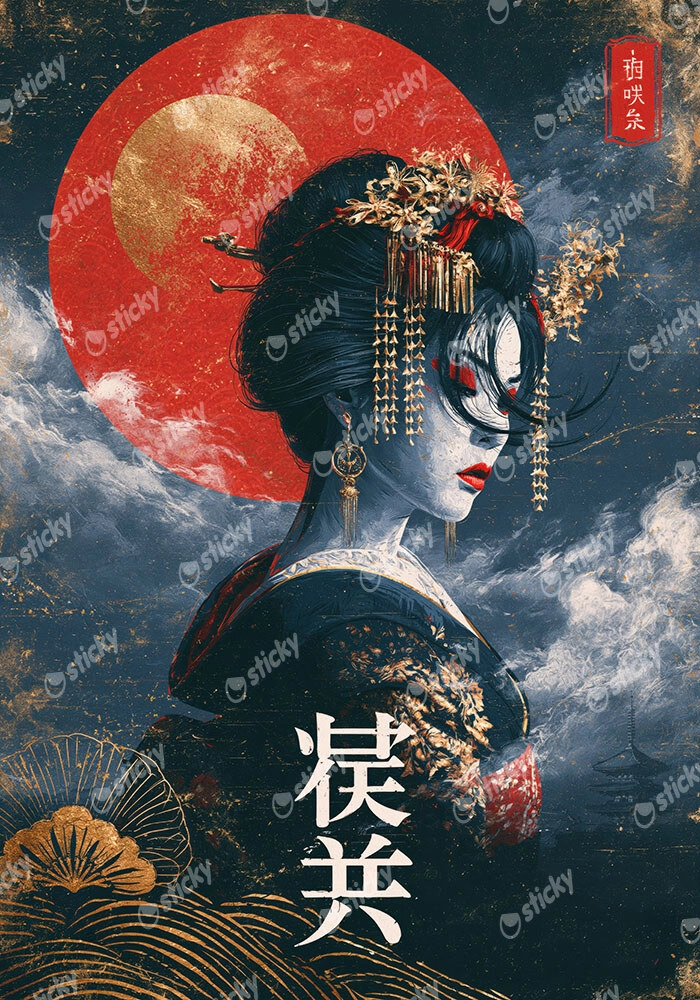 Πίνακας σε Καμβά JAPANESE WOMAN FIGURE