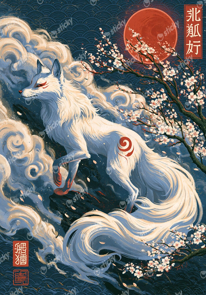 Πίνακας σε Καμβά JAPANESE KITSUNE 2