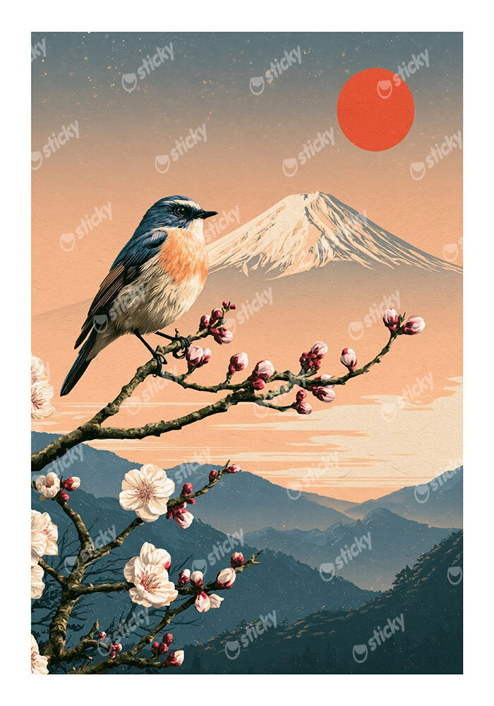 Poster JAPANESE BIRD ON BRANCH 2