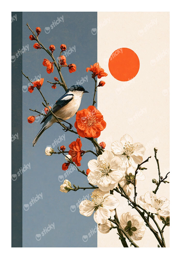 Poster JAPANESE BIRD ON BRANCH.jpeg