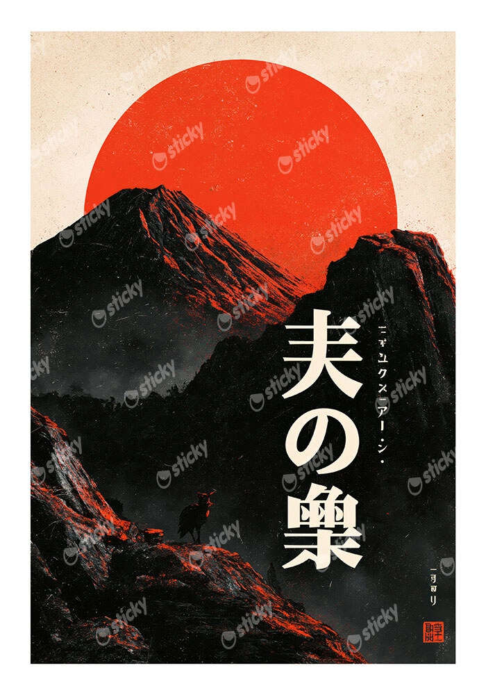 Poster JAPANESE BLACK MOUNTAIN