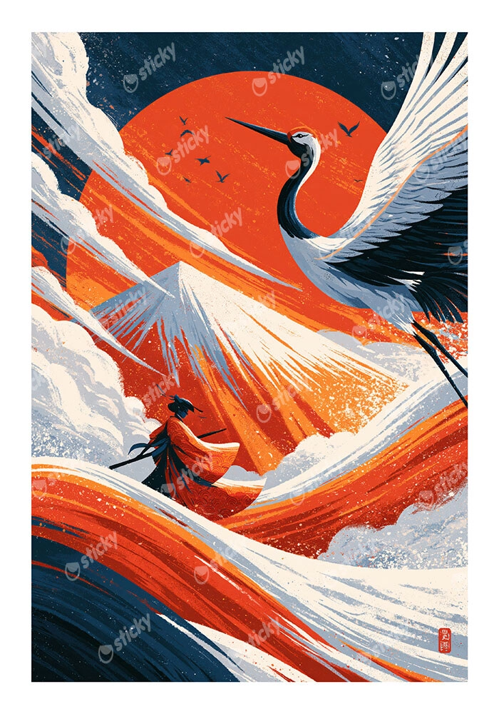 Poster JAPANESE CRANE 2