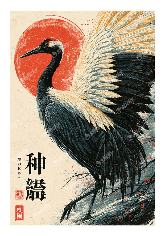 Poster JAPANESE CRANE 4