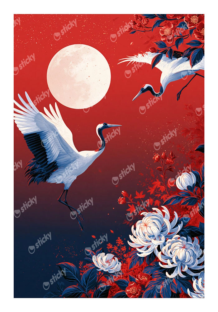 Poster JAPANESE CRANES
