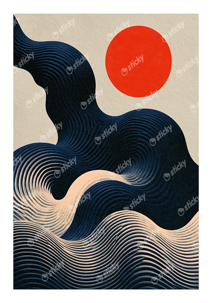 Poster JAPANESE GEOMETRIC WAVES