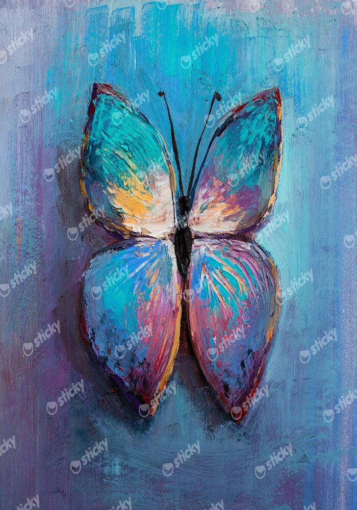 Πινακας σε καμβά BLUE BUTTERFLY