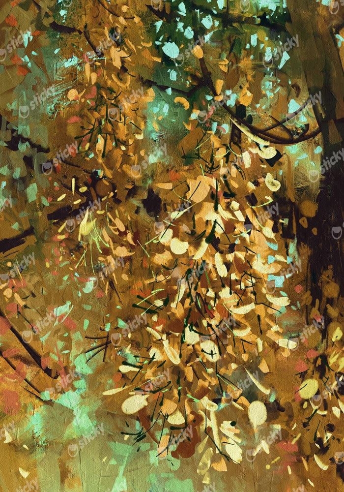 Πινακας σε καμβά BRIGHT YELLOW LEAVES