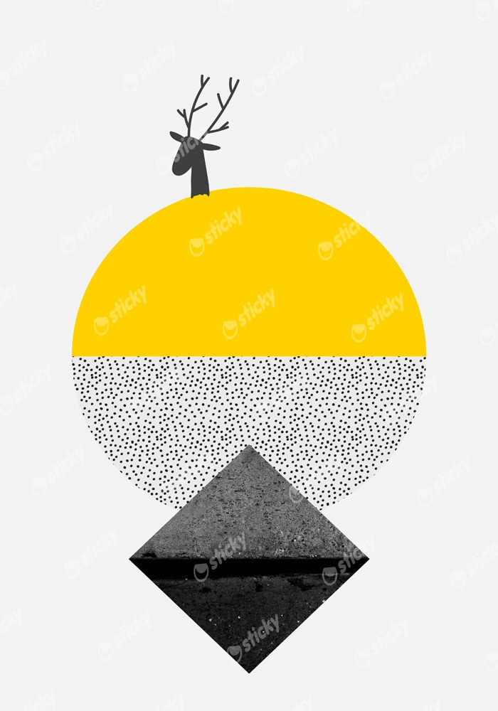 Πινακας σε καμβά DEER GEOMETRIC ART