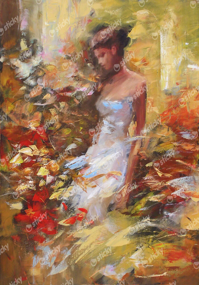 Πινακας σε καμβά FEMALE IN THE FOREST HANDMADE PAINTING