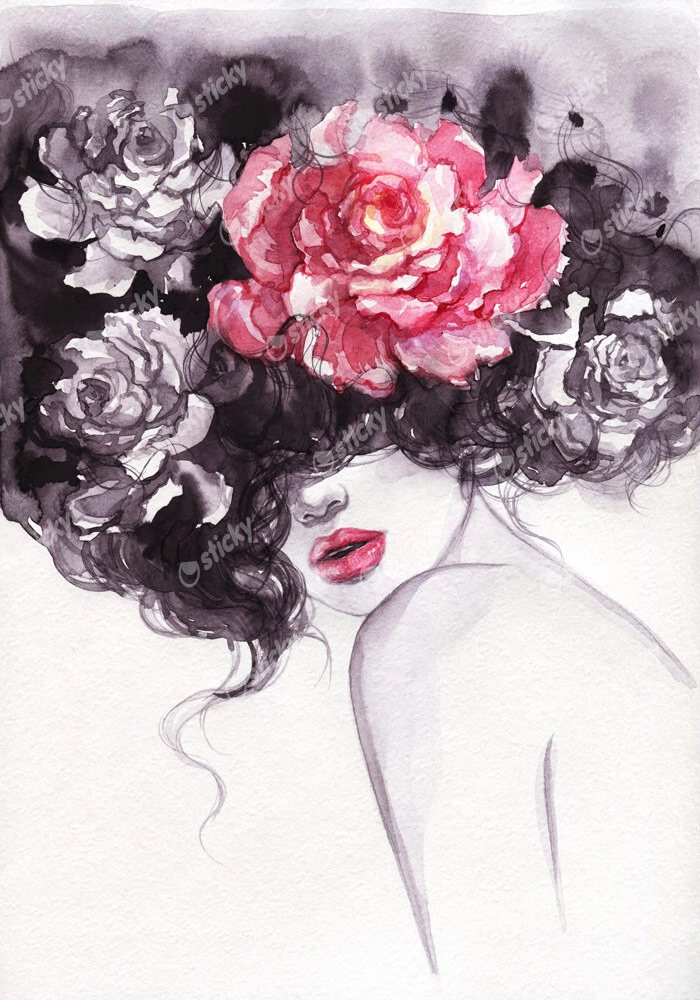 Πινακας σε καμβά FLORAL WOMAN 1