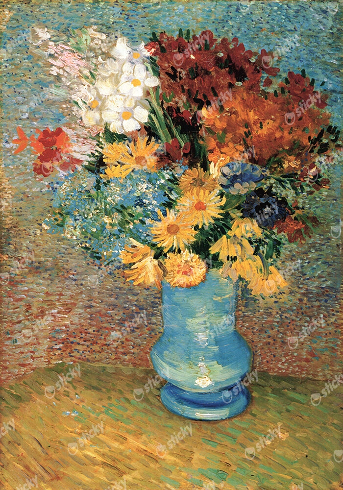 Πινακας σε καμβά VAN GOGH - VASE WITH DAISIES AND ANEMONES