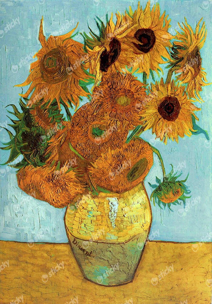 Πινακας σε καμβά VAN GOGH - SUNFLOWERS TURQUOISE