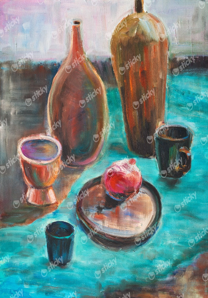 Πινακας σε καμβά STILL LIFE POTTERY 2