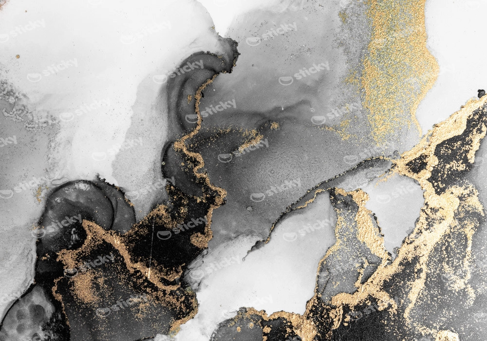 Πινακας σε καμβά BLACK GOLD ABSTRACT