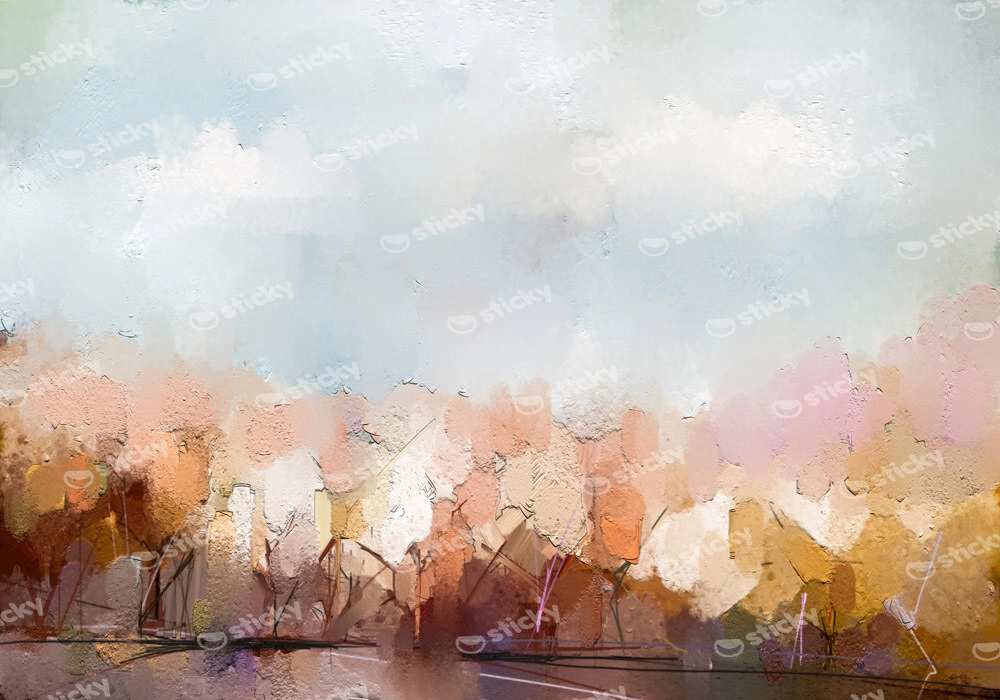 Πινακας σε καμβά AUTUMN TREES OIL PAINTING