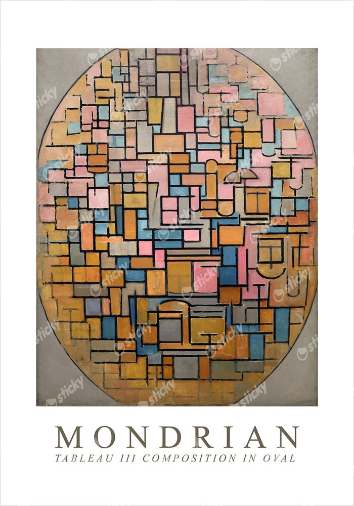 Πόστερ MONDRIAN - TABLEAU III COMPOSITION IN OVAL