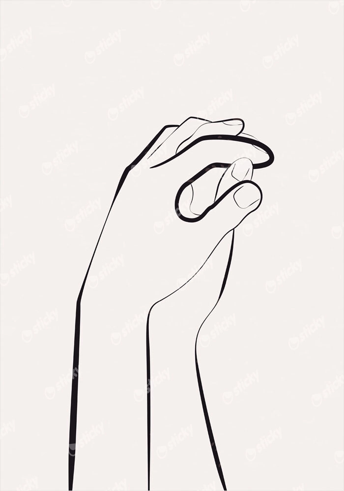 Πόστερ MINIMALIST HANDS LINE ART