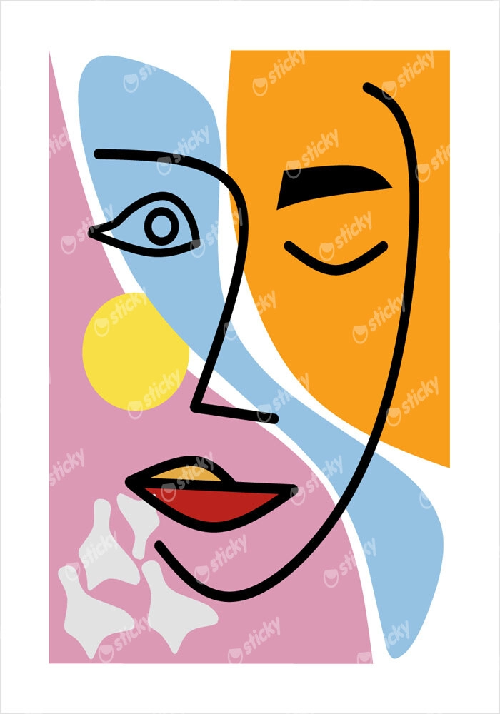 Πόστερ ABSTRACT LINE WOMAN FACE