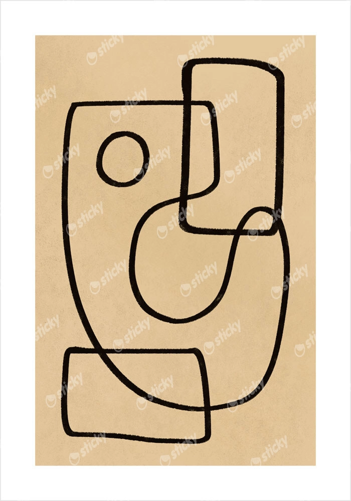 Πόστερ ABSTRACT CHALK LINE ART